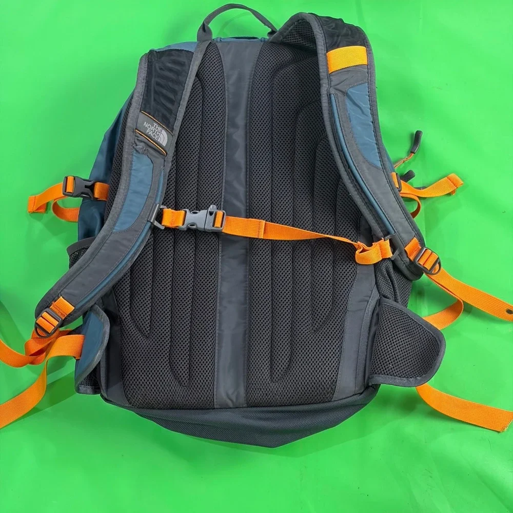 North Face A92X Recon Backpack Blue/Gray/Orange Hiking Camping School Laptop Bag